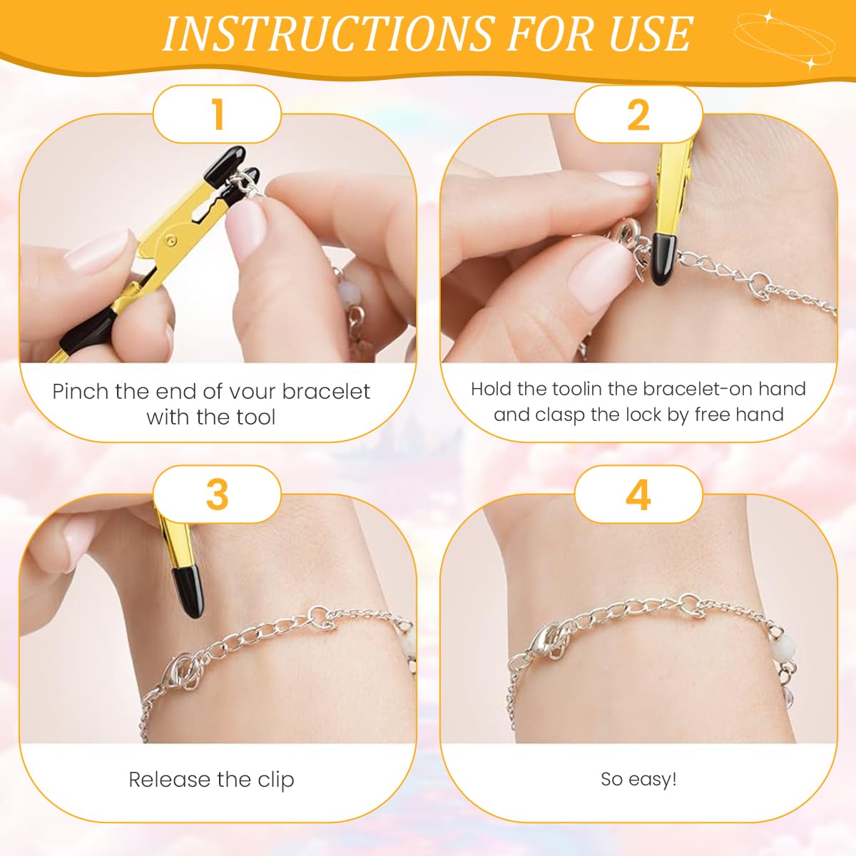 SANNIDHI Bracelet Helper Tool Metal Clasp Helper Fastener for Bracelet, Necklace, Jewelry, Watch - Easyt to Use SANNIDHI Bracelet Helper Tool Metal Clasp Helper Fastener for Bracelet, Necklace, Jewelry, Watch - Easyt to Use